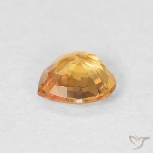 Saphir Orange-or naturelle Cœur, 0.33 ct, VVS