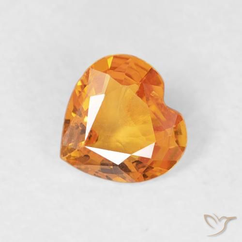 0.34ct Naturel Or orange foncé Saphir, Cœur, VVS-VS