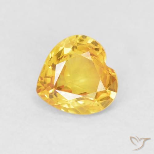 0.44ct Naturel Orange Doré Saphir, Cœur, VVS-VS