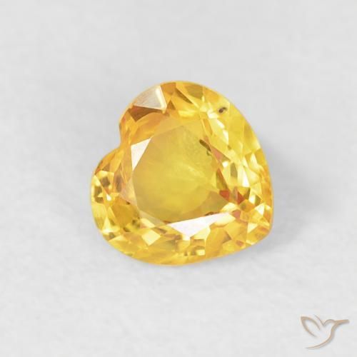 Saphir Orange Doré naturelle Cœur, 0.44 ct, VVS-VS