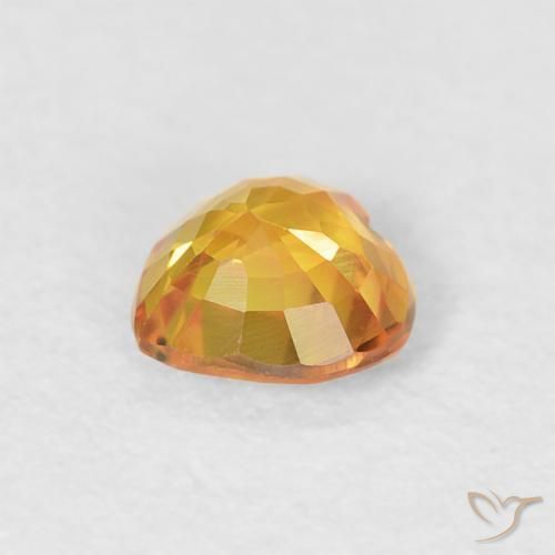Saphir Orange Doré naturelle Cœur, 0.44 ct, VVS-VS