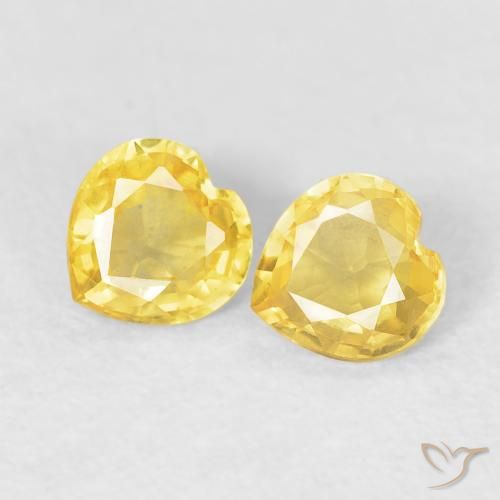 0.75ctw Naturel Jaune moyen Saphir, Cœur, VVS-VS