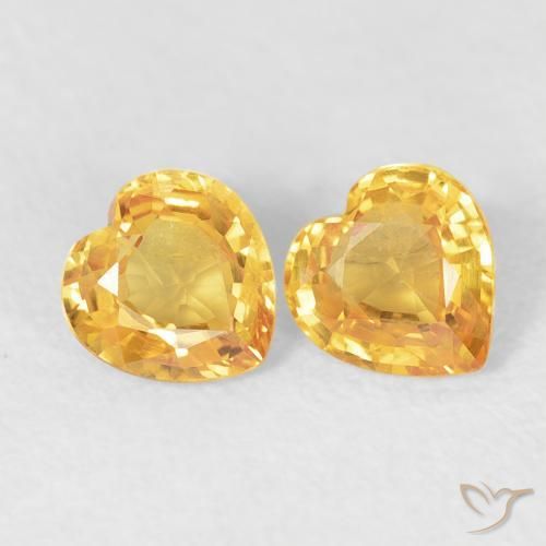 0.93ctw Naturel Doré vif Saphir, Cœur, VVS-VS