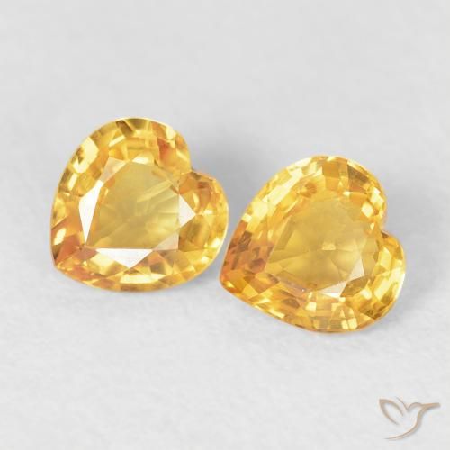 Shop natural 0.93ct Doré vif Saphir gems, Cœur, from Mozambique at GemSelect. In stock, global shipping!