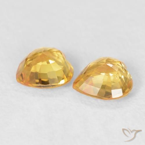 Shop natural 0.93ct Doré vif Saphir gems, Cœur, from Mozambique at GemSelect. In stock, global shipping!