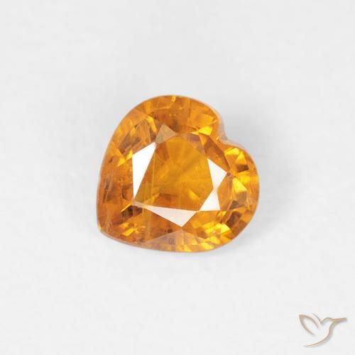 0.37ct Naturel Orange moyen Saphir, Cœur, VS-SI