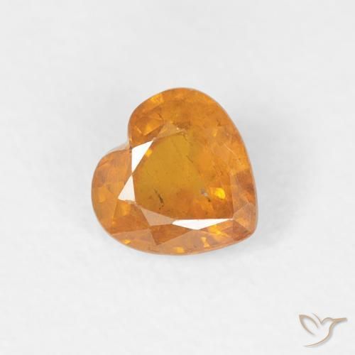 0.46ct Naturel Ambre orange Saphir, Cœur, VS-SI