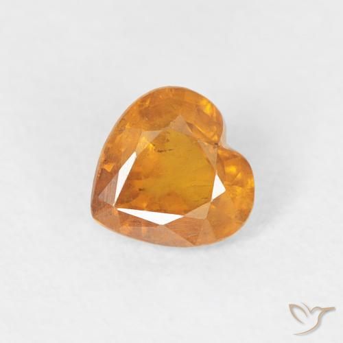 Saphir Ambre orange naturelle Cœur, 0.46 ct, VS-SI