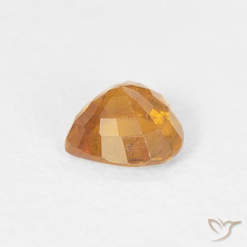 Saphir Ambre orange naturelle Cœur, 0.46 ct, VS-SI