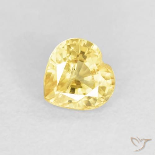 0.46ct Naturel Jaune moyen Saphir, Cœur, VS-SI
