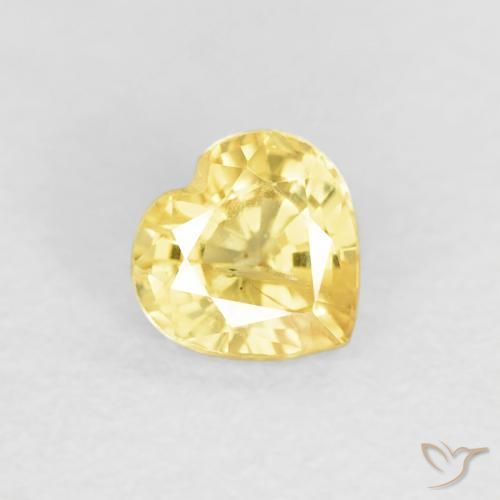 Saphir Jaune moyen naturelle Cœur, 0.46 ct, VS-SI