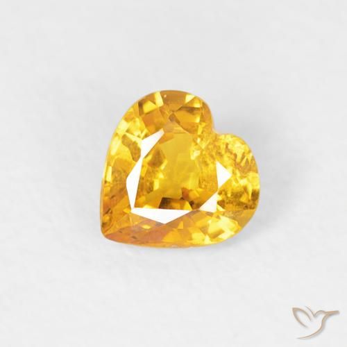 0.40ct Naturel Doré Saphir, Cœur, VS-SI