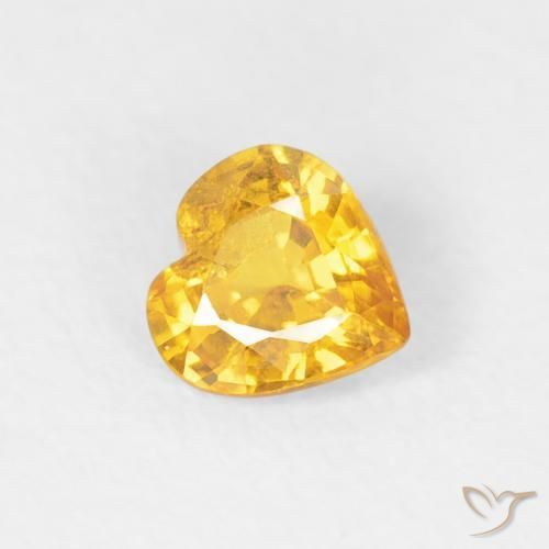 Saphir Doré naturelle Cœur, 0.40 ct, VS-SI