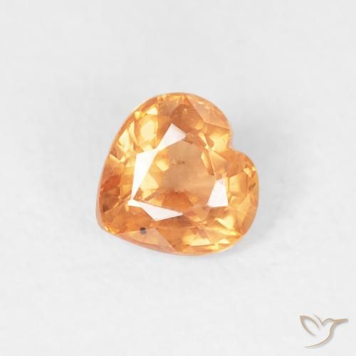 0.45ct Naturel Orange moyen Saphir, Cœur, VS