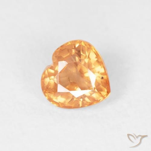 Saphir Orange moyen naturelle Cœur, 0.45 ct, VS