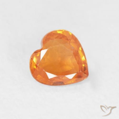Saphir Orange vif naturelle Cœur, 0.41 ct, VS