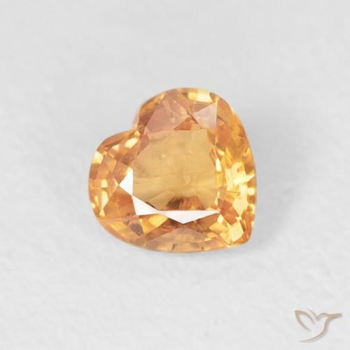 Saphir Orange vif naturelle Cœur, 0.46 ct, VS