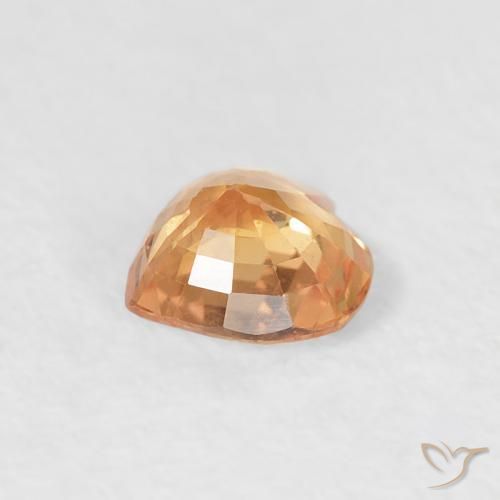 Saphir Orange vif naturelle Cœur, 0.46 ct, VS