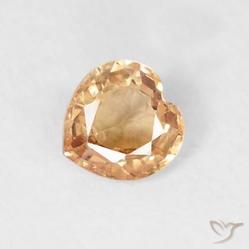 0.46ct Naturel Orange moyen Saphir, Cœur, VS