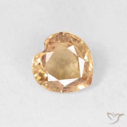 Saphir Orange moyen naturelle Cœur, 0.46 ct, VS
