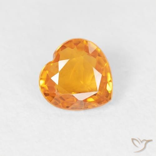 Saphir Abricot orange naturelle Cœur, 0.38 ct, VS