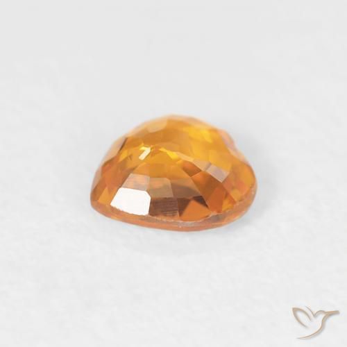 Saphir Abricot orange naturelle Cœur, 0.38 ct, VS