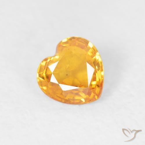 0.41ct Naturel Orange moyen Saphir, Cœur, VS