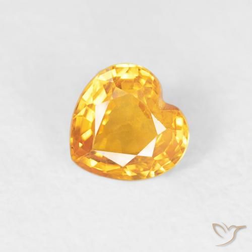 Saphir Orange moyen naturelle Cœur, 0.41 ct, VS
