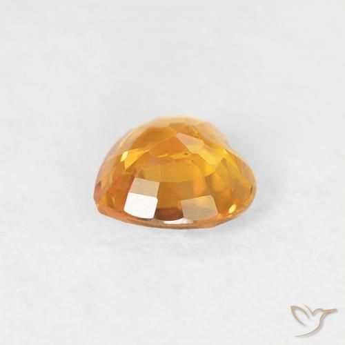 Saphir Orange moyen naturelle Cœur, 0.41 ct, VS