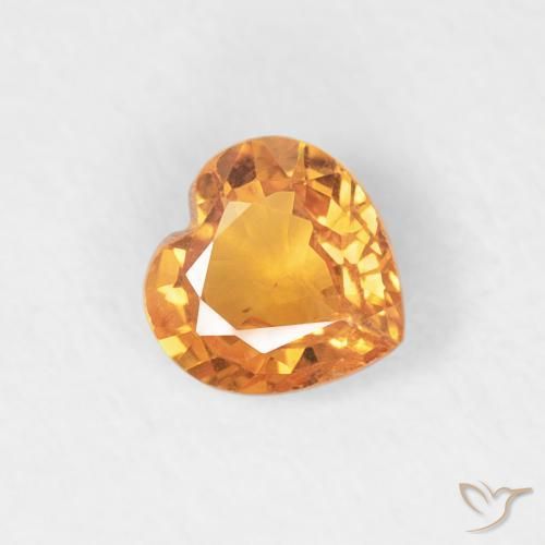 Saphir Abricot orange naturelle Cœur, 0.40 ct, VS