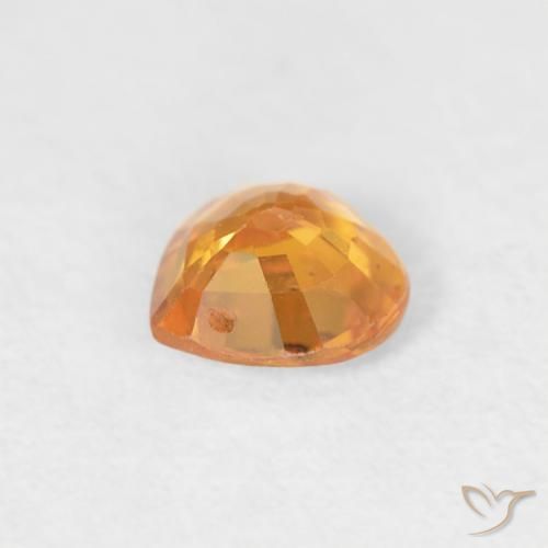 Saphir Abricot orange naturelle Cœur, 0.40 ct, VS