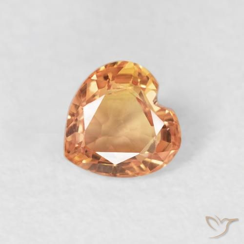 0.43ct Naturel Tiger orange Saphir, Cœur, VS