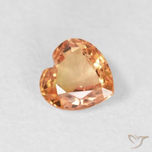 Saphir Tiger orange naturelle Cœur, 0.43 ct, VS