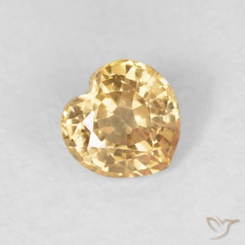 0.51ct Naturel Doré Saphir, Cœur, VS