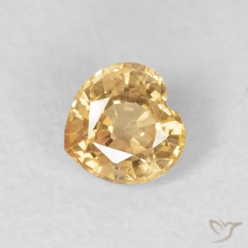 Saphir Doré naturelle Cœur, 0.51 ct, VS