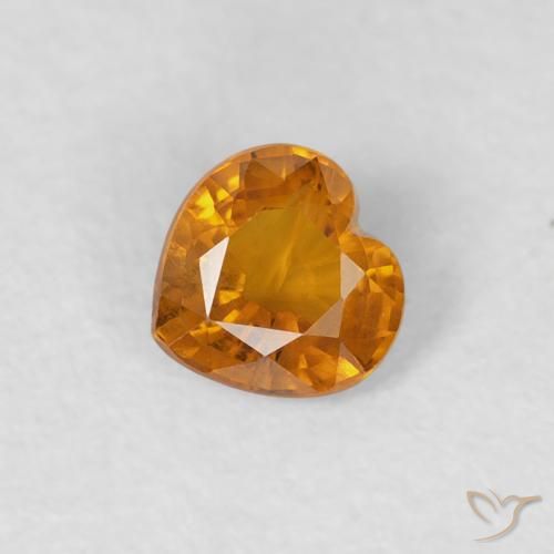 0.36ct Naturel Abricot orange Saphir, Cœur, VS