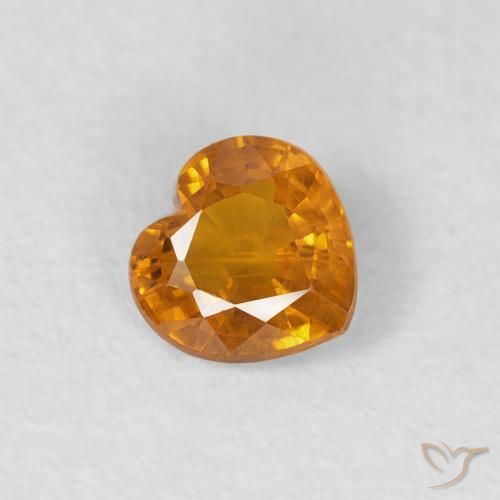 Saphir Abricot orange naturelle Cœur, 0.36 ct, VS