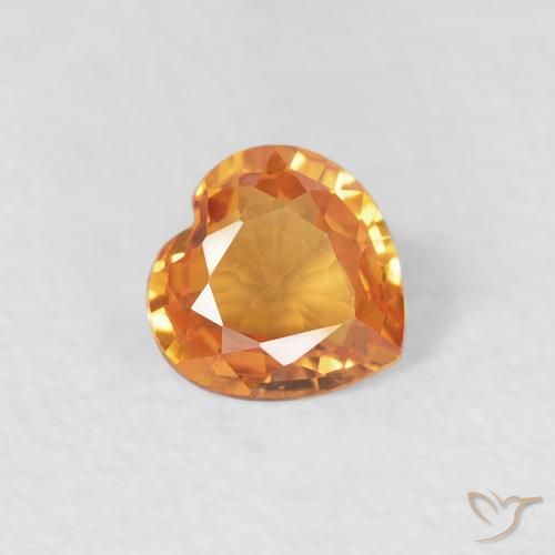 0.35ct Naturel Orange moyen Saphir, Cœur, VVS