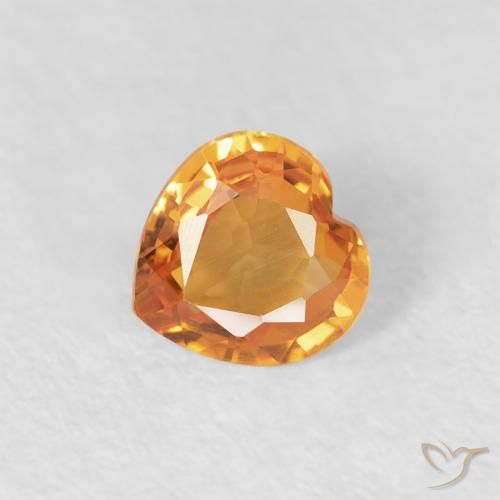 Saphir Orange moyen naturelle Cœur, 0.35 ct, VVS