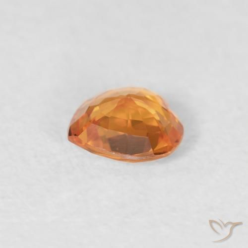 Saphir Orange moyen naturelle Cœur, 0.35 ct, VVS
