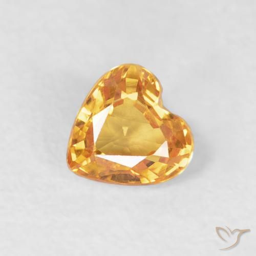 0.46ct Naturel Orange moyen Saphir, Cœur, VVS