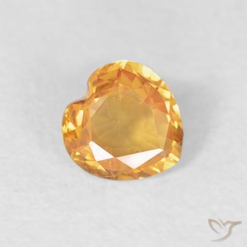 Saphir Orange-or naturelle Cœur, 0.40 ct, VVS