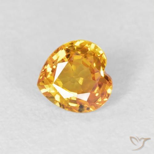 Saphir Orange-or naturelle Cœur, 0.44 ct, VVS