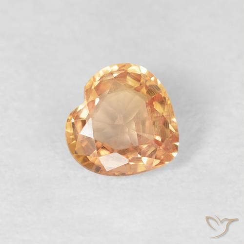 0.38ct Naturel Orange moyen Saphir, Cœur, VVS