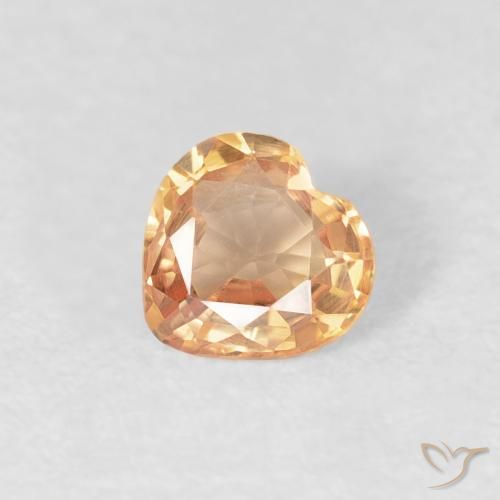 Saphir Orange moyen naturelle Cœur, 0.38 ct, VVS