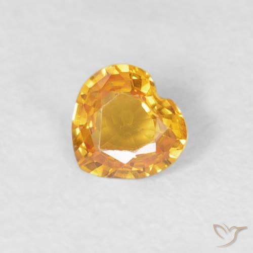 0.32ct Naturel Doré-orange foncé Saphir, Cœur, VVS