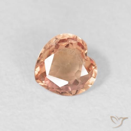 Saphir Orange moyen naturelle Cœur, 0.38 ct, VVS