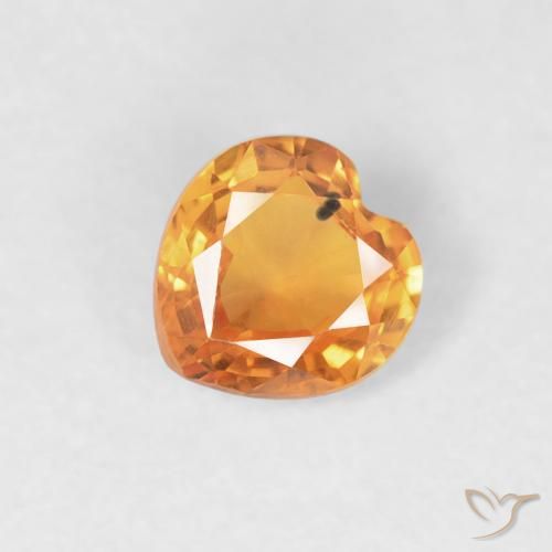 0.44ct Naturel Orange vif Saphir, Cœur, VVS-VS