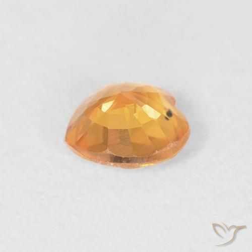 Saphir Orange vif naturelle Cœur, 0.44 ct, VVS-VS