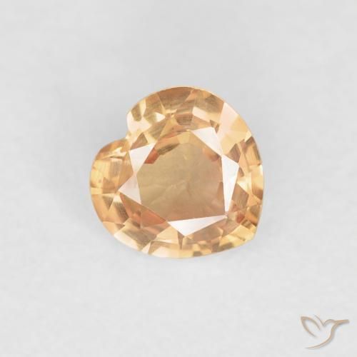 0.40ct Naturel Doré Saphir, Cœur, VVS